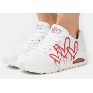 Skechers white corazón 