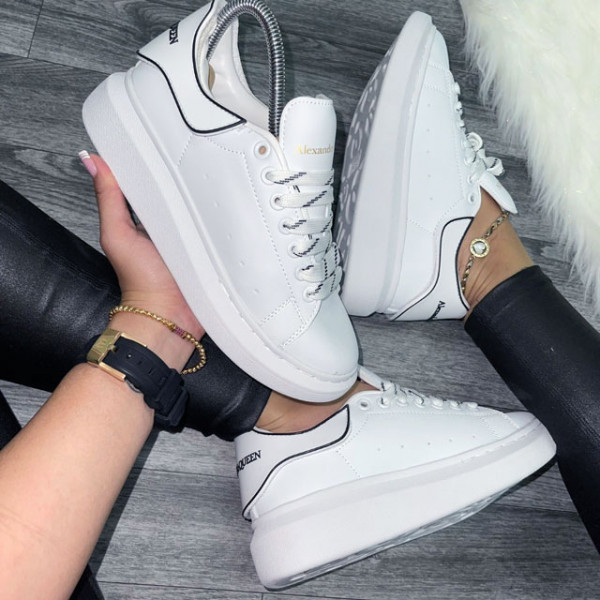 Alexander McQueen Zapatos Blancos Casuales Para Mujer Deportivos De Moda  Todo Combinado  Shopee México