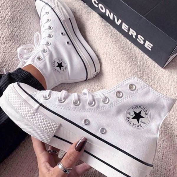 Tradicional de ahora en adelante sequía Converse Chuck Taylor Bota Plataforma Blancos